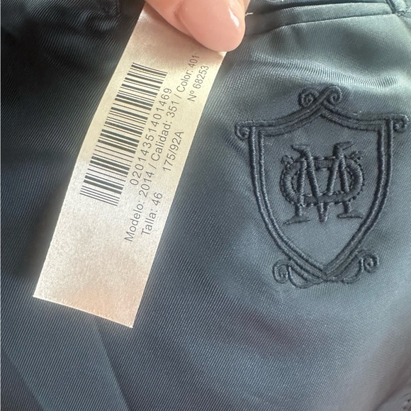 Massimo Dutti Women’s Extra Fine Wool Two Button Navy Blazer Size 46/ US 10 - Picture 10 of 10